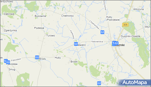 mapa Niewierz gmina Duszniki, Niewierz gmina Duszniki na mapie Targeo