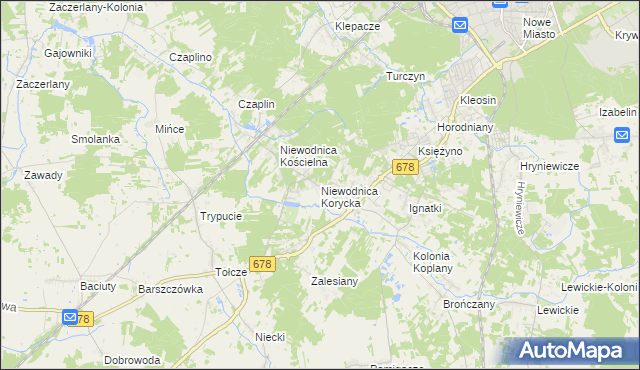 mapa Niewodnica Korycka, Niewodnica Korycka na mapie Targeo