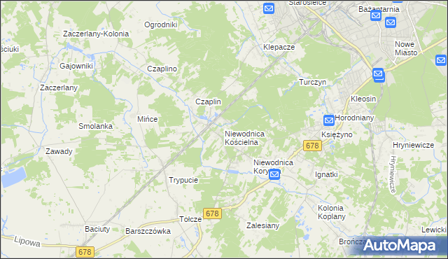 mapa Niewodnica Kościelna, Niewodnica Kościelna na mapie Targeo