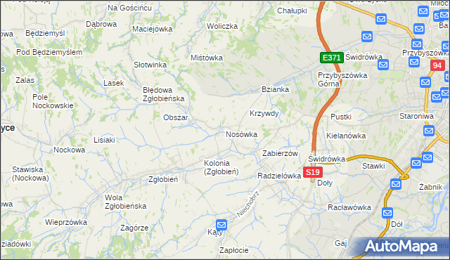 mapa Nosówka, Nosówka na mapie Targeo