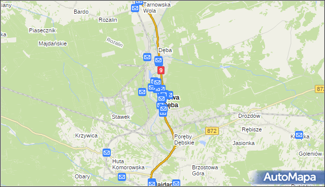 mapa Nowa Dęba, Nowa Dęba na mapie Targeo