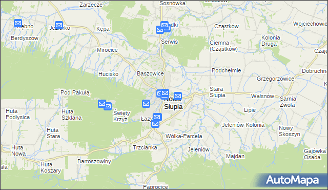 mapa Nowa Słupia, Nowa Słupia na mapie Targeo