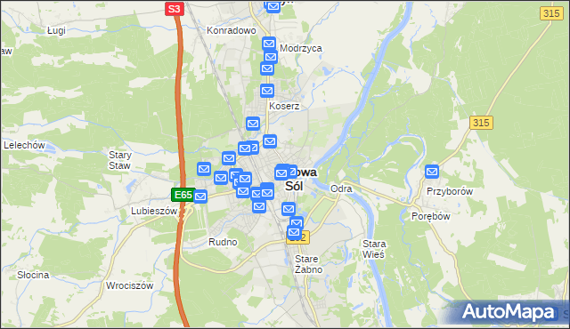 mapa Nowa Sól, Nowa Sól na mapie Targeo
