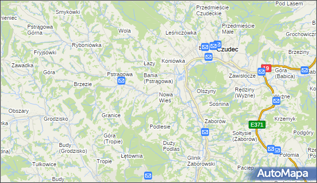 mapa Nowa Wieś gmina Czudec, Nowa Wieś gmina Czudec na mapie Targeo