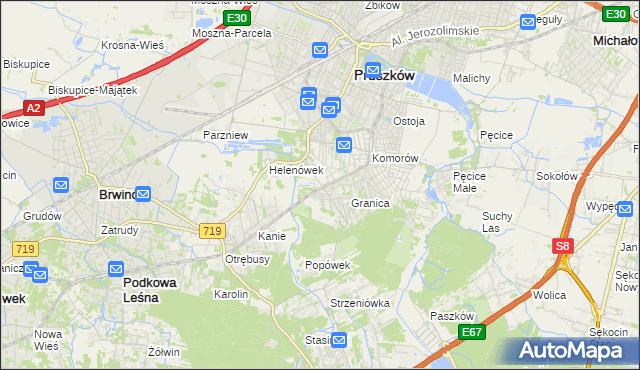 mapa Nowa Wieś gmina Michałowice, Nowa Wieś gmina Michałowice na mapie Targeo