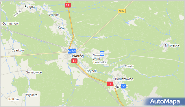 mapa Nowa Wieś Tworoska, Nowa Wieś Tworoska na mapie Targeo