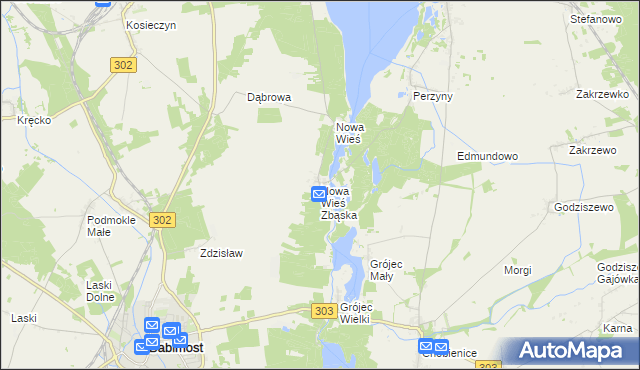 mapa Nowa Wieś Zbąska, Nowa Wieś Zbąska na mapie Targeo