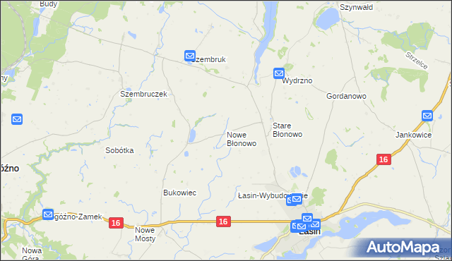 mapa Nowe Błonowo, Nowe Błonowo na mapie Targeo