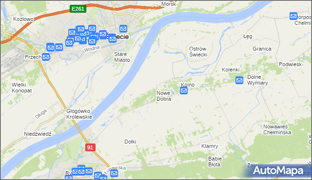 mapa Nowe Dobra gmina Chełmno, Nowe Dobra gmina Chełmno na mapie Targeo