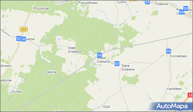 mapa Nowe Drzewce, Nowe Drzewce na mapie Targeo