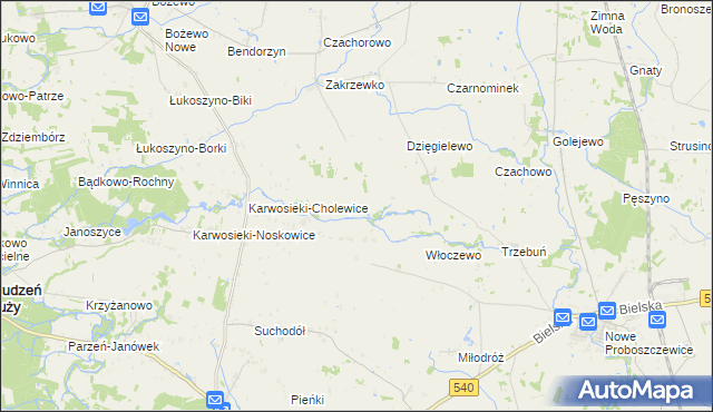 mapa Nowe Karwosieki, Nowe Karwosieki na mapie Targeo