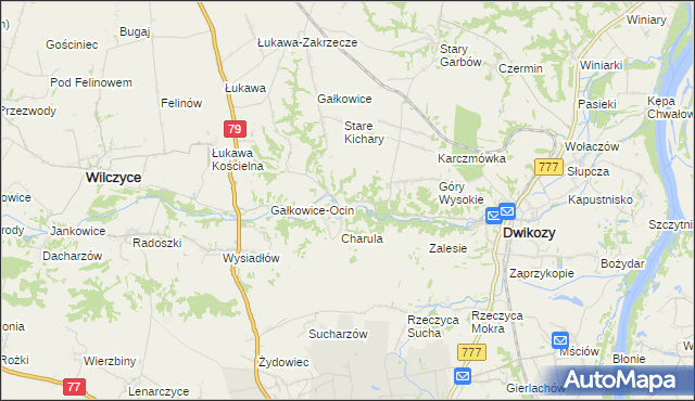 mapa Nowe Kichary, Nowe Kichary na mapie Targeo
