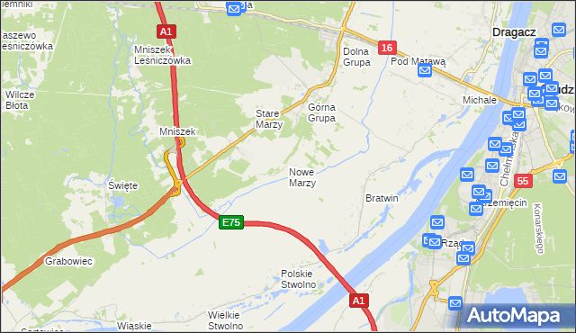 mapa Nowe Marzy, Nowe Marzy na mapie Targeo