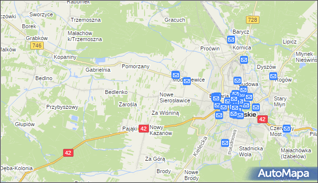 mapa Nowe Sierosławice, Nowe Sierosławice na mapie Targeo