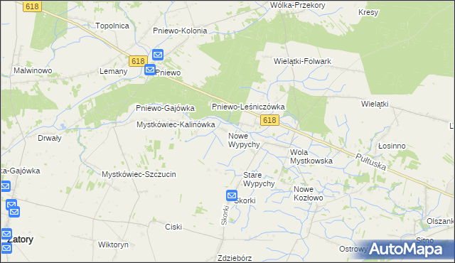 mapa Nowe Wypychy, Nowe Wypychy na mapie Targeo