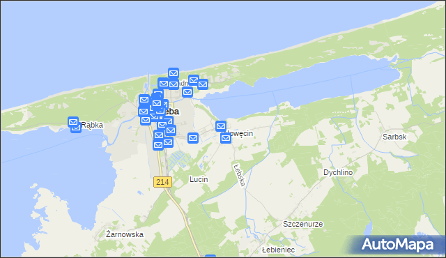 mapa Nowęcin, Nowęcin na mapie Targeo