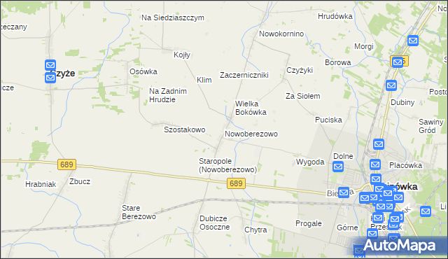 mapa Nowoberezowo, Nowoberezowo na mapie Targeo