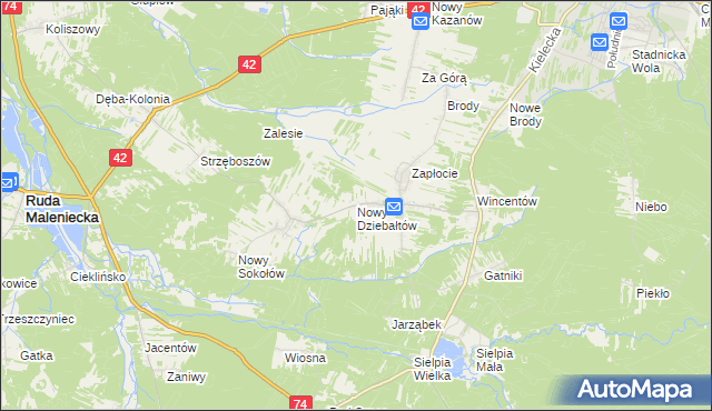 mapa Nowy Dziebałtów, Nowy Dziebałtów na mapie Targeo