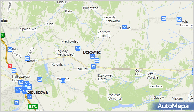 mapa Nowy Dzikowiec, Nowy Dzikowiec na mapie Targeo