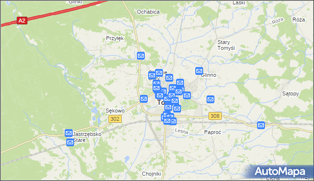 mapa Nowy Tomyśl, Nowy Tomyśl na mapie Targeo