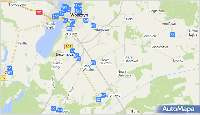 mapa Nowy Widzim, Nowy Widzim na mapie Targeo