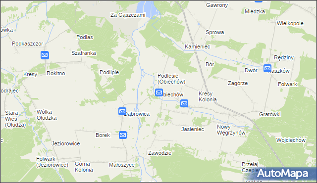 mapa Obiechów, Obiechów na mapie Targeo