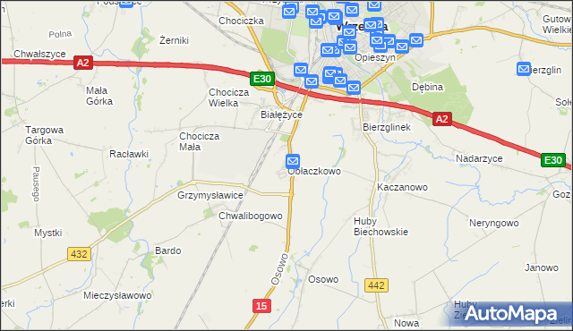 mapa Obłaczkowo, Obłaczkowo na mapie Targeo