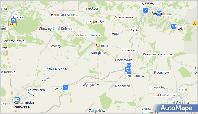 mapa Obliźniak, Obliźniak na mapie Targeo