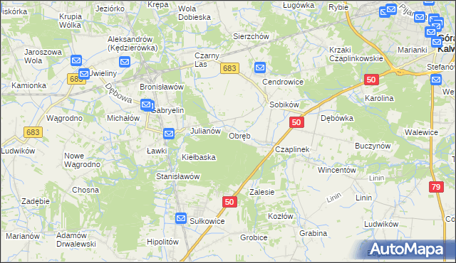 mapa Obręb gmina Góra Kalwaria, Obręb gmina Góra Kalwaria na mapie Targeo