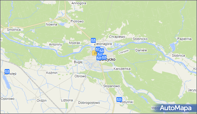 mapa Obrzycko, Obrzycko na mapie Targeo