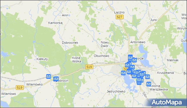 mapa Obuchowo, Obuchowo na mapie Targeo