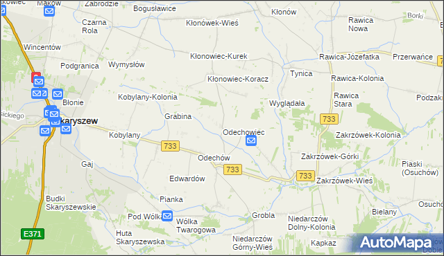 mapa Odechowiec, Odechowiec na mapie Targeo