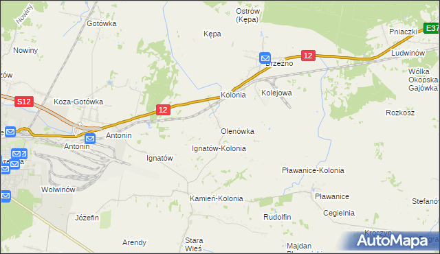 mapa Olenówka, Olenówka na mapie Targeo