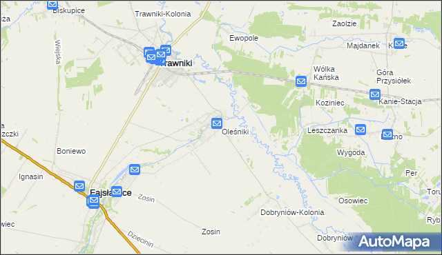 mapa Oleśniki, Oleśniki na mapie Targeo