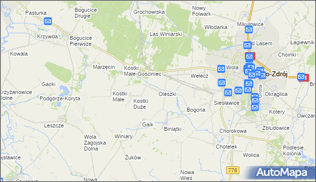 mapa Oleszki, Oleszki na mapie Targeo