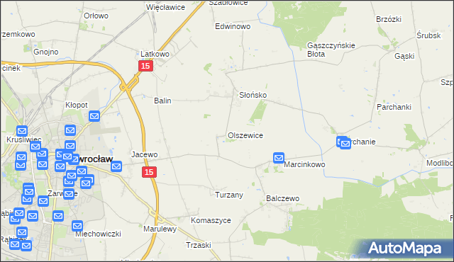 mapa Olszewice gmina Inowrocław, Olszewice gmina Inowrocław na mapie Targeo