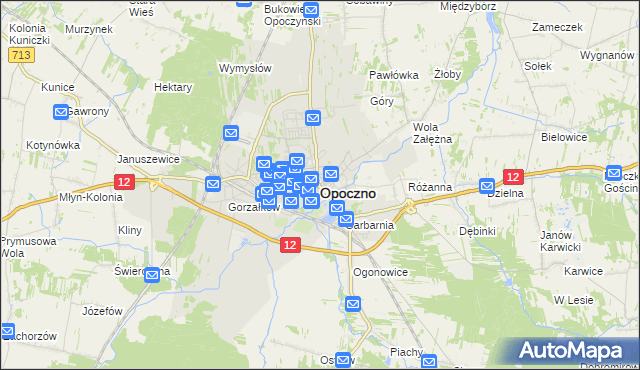 mapa Opoczno, Opoczno na mapie Targeo