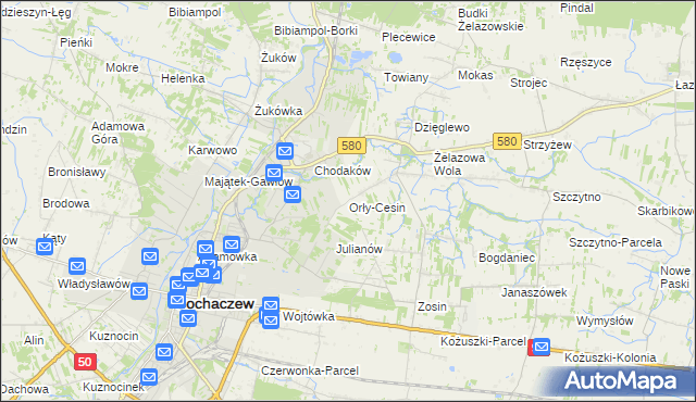 mapa Orły-Cesin, Orły-Cesin na mapie Targeo