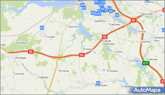 mapa Ornowo, Ornowo na mapie Targeo