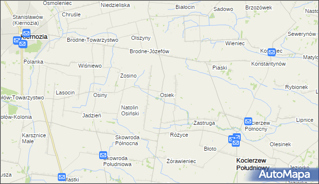 mapa Osiek gmina Kocierzew Południowy, Osiek gmina Kocierzew Południowy na mapie Targeo