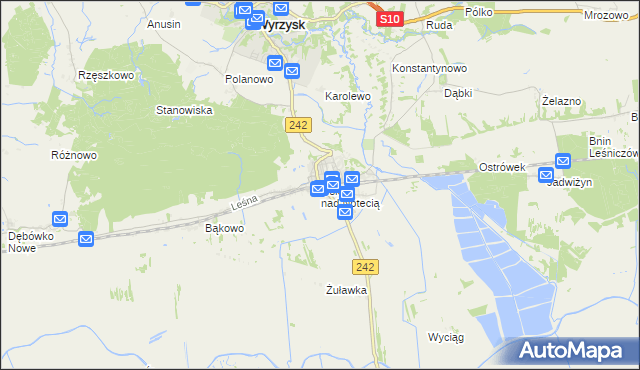 mapa Osiek nad Notecią, Osiek nad Notecią na mapie Targeo