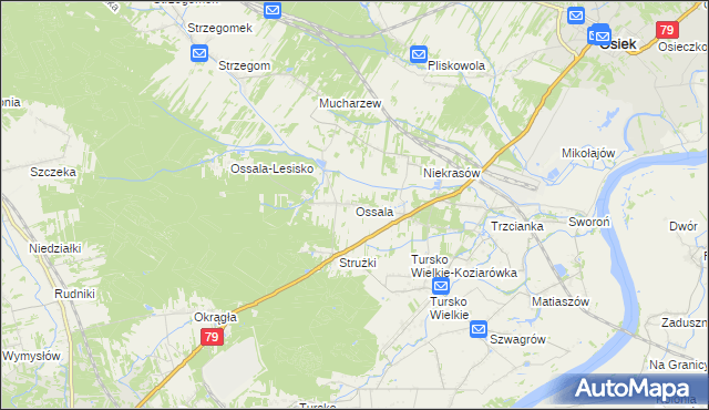 mapa Ossala, Ossala na mapie Targeo