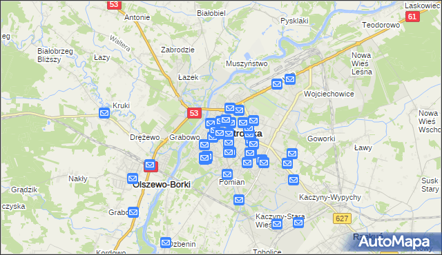 mapa Ostrołęka, Ostrołęka na mapie Targeo