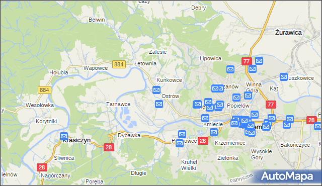 mapa Ostrów gmina Przemyśl, Ostrów gmina Przemyśl na mapie Targeo