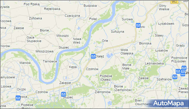 mapa Otałęż, Otałęż na mapie Targeo