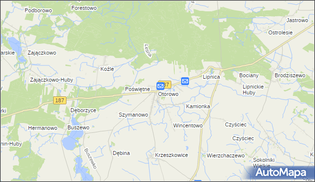 mapa Otorowo gmina Szamotuły, Otorowo gmina Szamotuły na mapie Targeo