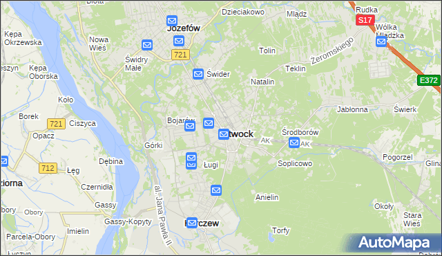 mapa Otwock, Otwock na mapie Targeo