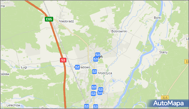 mapa Otyń, Otyń na mapie Targeo