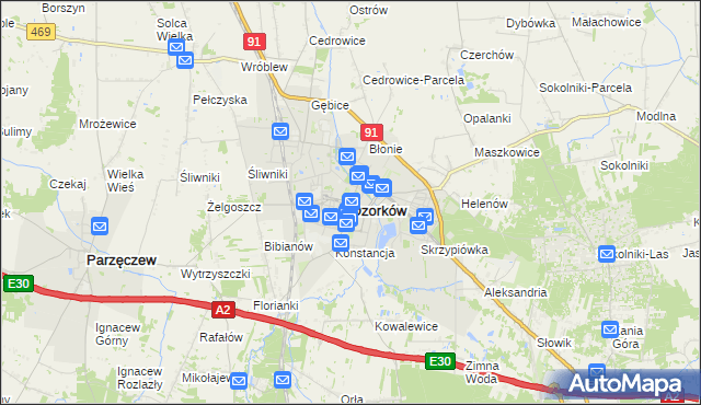 mapa Ozorków, Ozorków na mapie Targeo