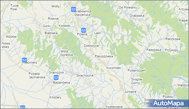 mapa Pakoszówka, Pakoszówka na mapie Targeo